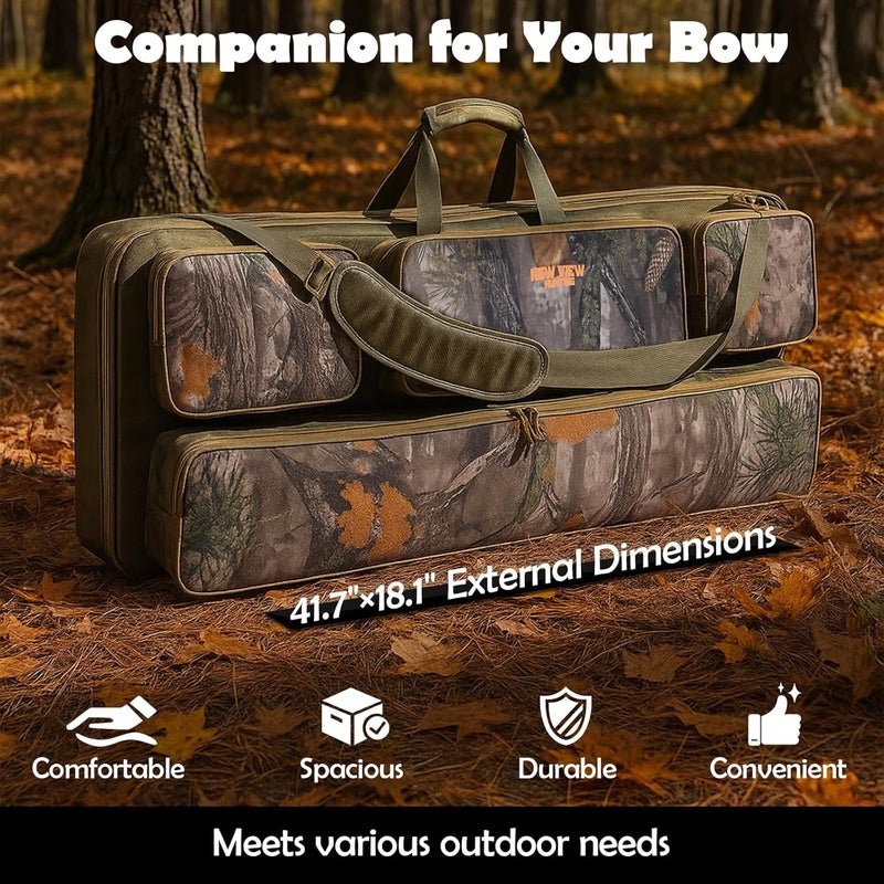 NEW VIEW Bow Case - Protects Your Compound Bow - Features Large Compartment, Soft Padding, Comfortable Carrying Options & Multiple Accessory Pockets - Lightweight Durable Archery Bow Bag - Image 2